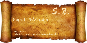 Sepsi Nándor névjegykártya